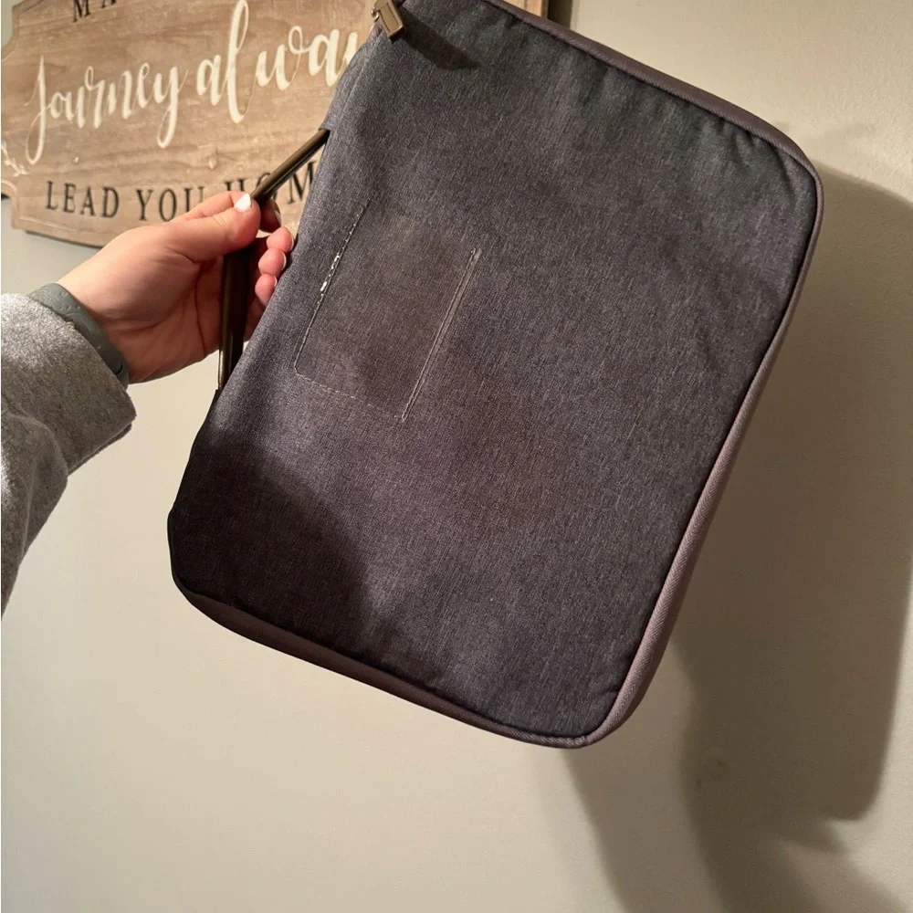 NEW heathered gray laptop case with handle 14x10